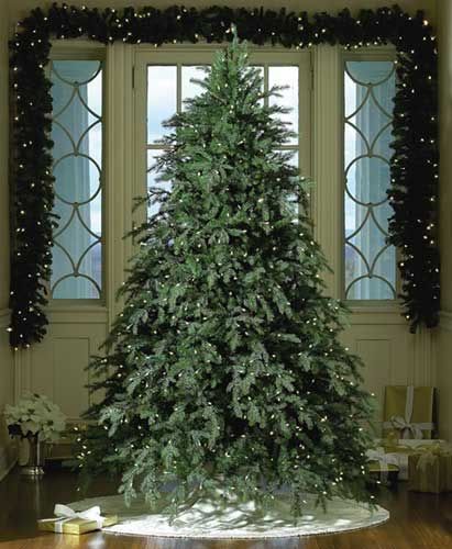 artifical christmas trees. 6.5' Downswept Hunter Fir Pre-Lit Artificial Christmas Tree. Features: