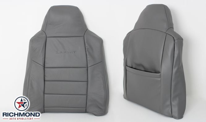 03-07 F250 F350 Lariat -Driver Side Bottom Replacement Leather Seat Cover GRAY | eBay 2005 Ford F250 Super Duty Seat Covers