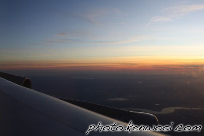london sunset from plane