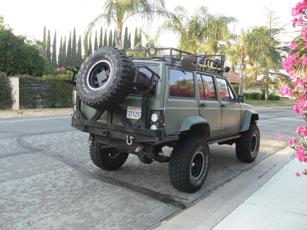 Jeep cherokee rear bumper spare tire mount