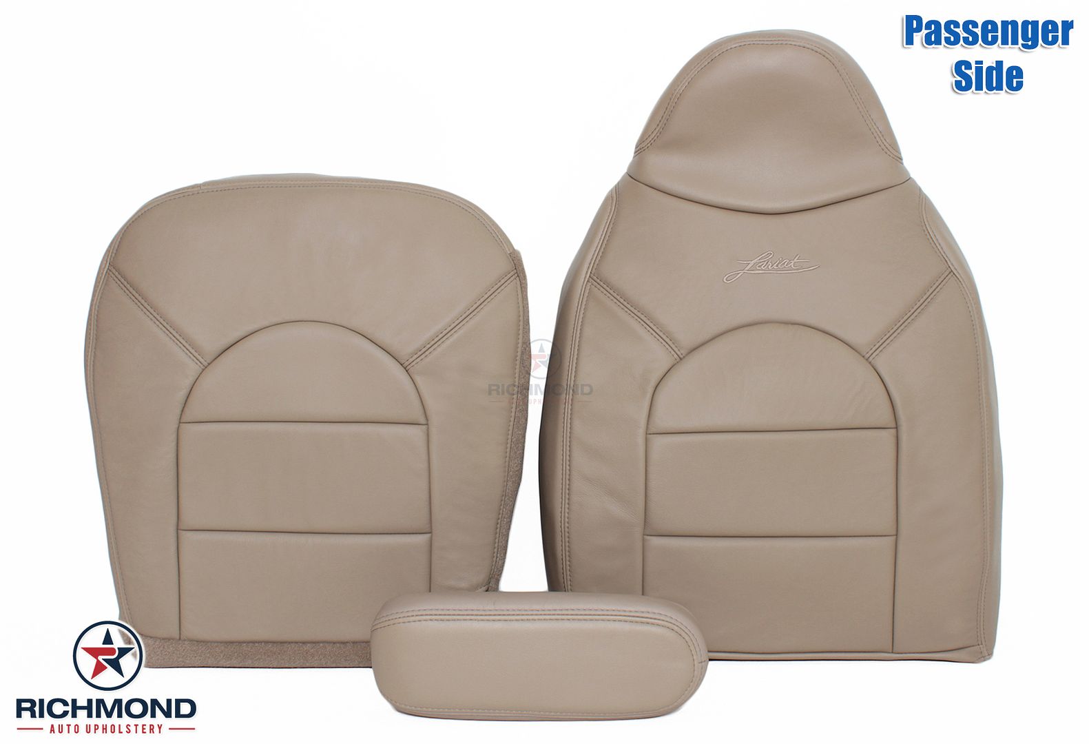 2001 Ford F250 F350 F450 550 Lariat PASSENGER Bottom-Lean Back Leather Cover Tan