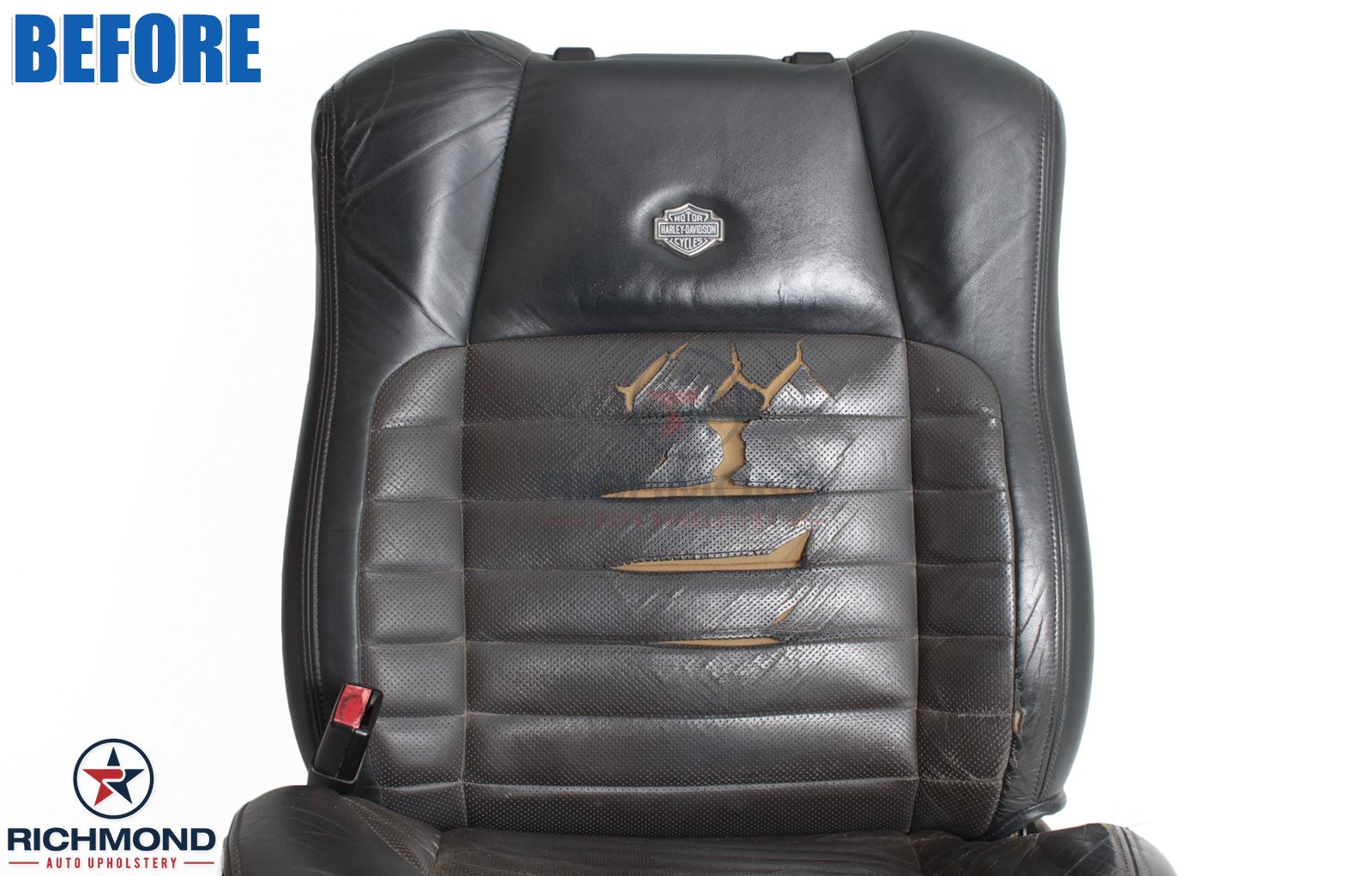 2002 F150 Harley DavidsonDriver Lean Back Leather Seat Cover 2Tone
