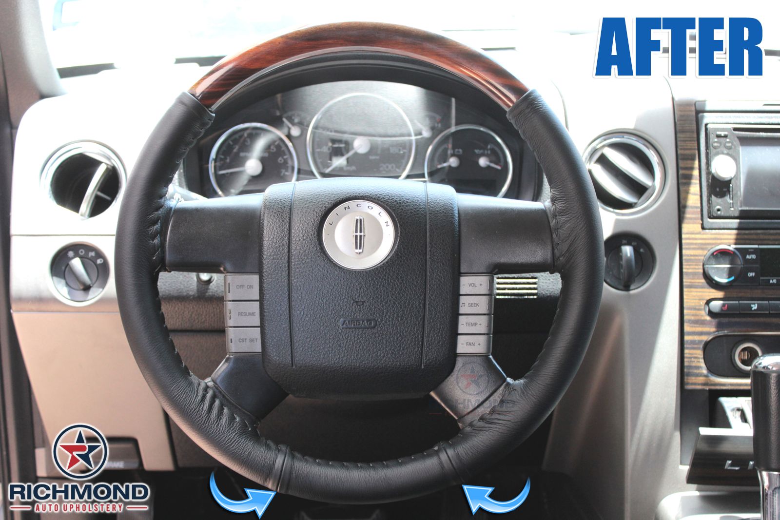 20072008 Lincoln Mark LT Truck Genuine Leather Steering Wheel Cover