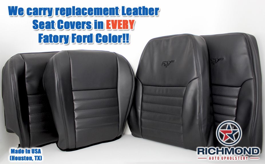 Details About 2002 Ford Mustang Gt Driver Side Lean Back Perforated Leather Seat Cover Gray
