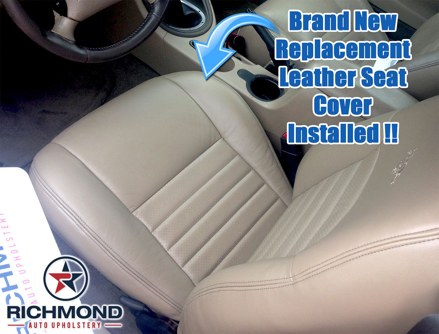 2001 2002 Ford Mustang GT Convertible V8 Driver Bottom Leather Seat