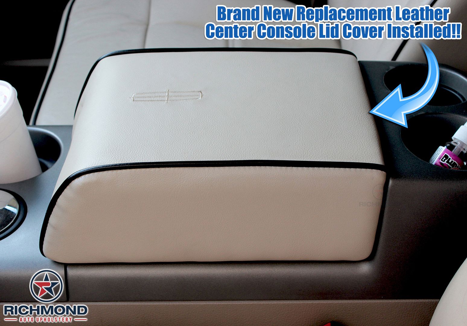  photo 2006-Lincoln-Mark-LT-Logo-Center-Console-Storage-Compartment-Lid-Leather-Cover-installed-1_zps9bmzlp67.jpg