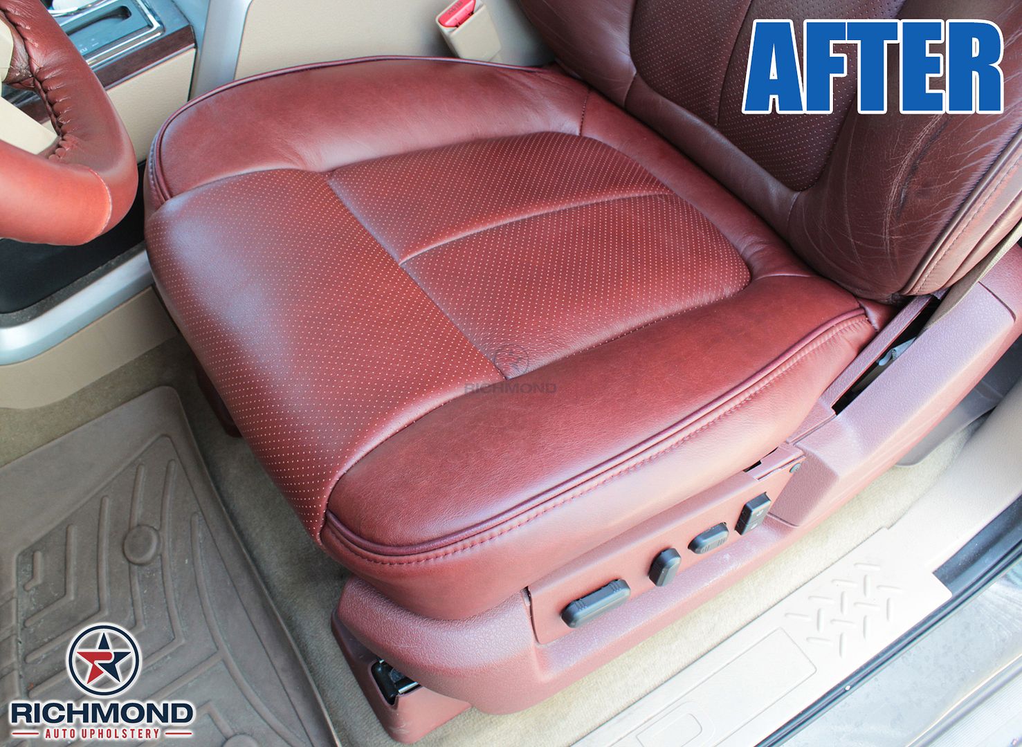 1314 F150 King Ranch Driver Bottom Perforated Replacement Leather