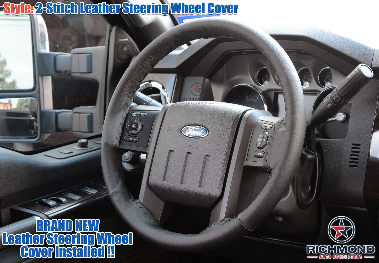 20092010 Ford F250 F350 F450 F550 XL Leather Wrap Steering Wheel