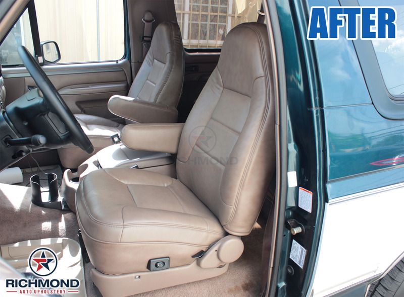 Details About 92 96 Ford Bronco Xlt With Leather Driver Bottom Replacement Leather Seat Gray