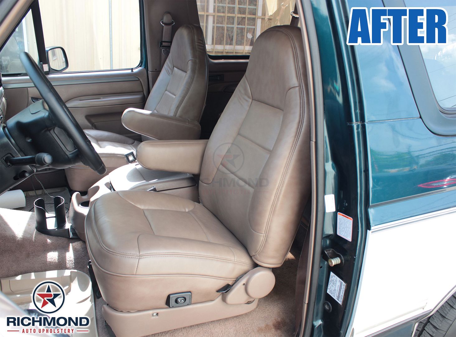 Details About 92 96 Ford Bronco Xlt Driver Side Lean Back Replacement Leather Seat Cover Gray