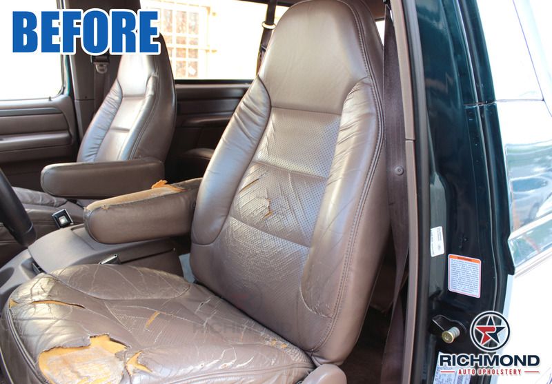 Details About 92 96 Ford Bronco Xlt Driver Side Lean Back Replacement Leather Seat Cover Tan