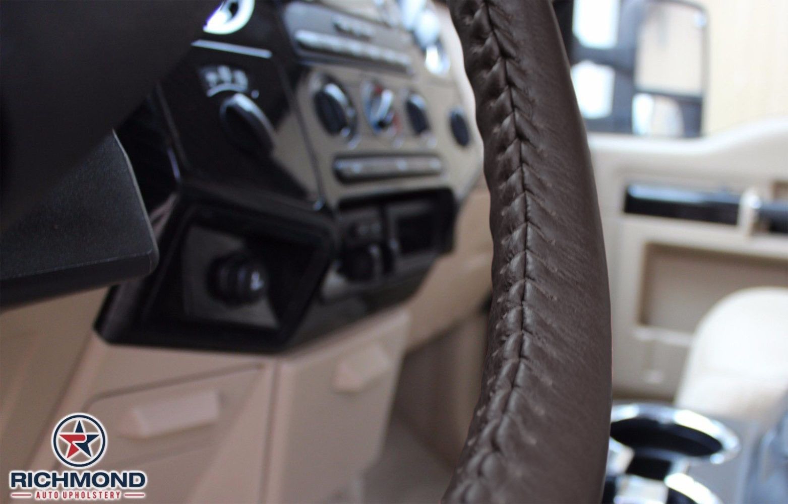 Details About 2015 Ford F250 F350 6 7l Turbo Diesel King Ranch Leather Steering Wheel Cover