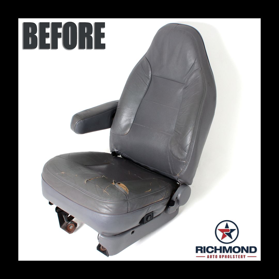 92 93 94 95 96 Ford Bronco XLT Passenger Side Lean Back Leather Seat Cover Gray eBay