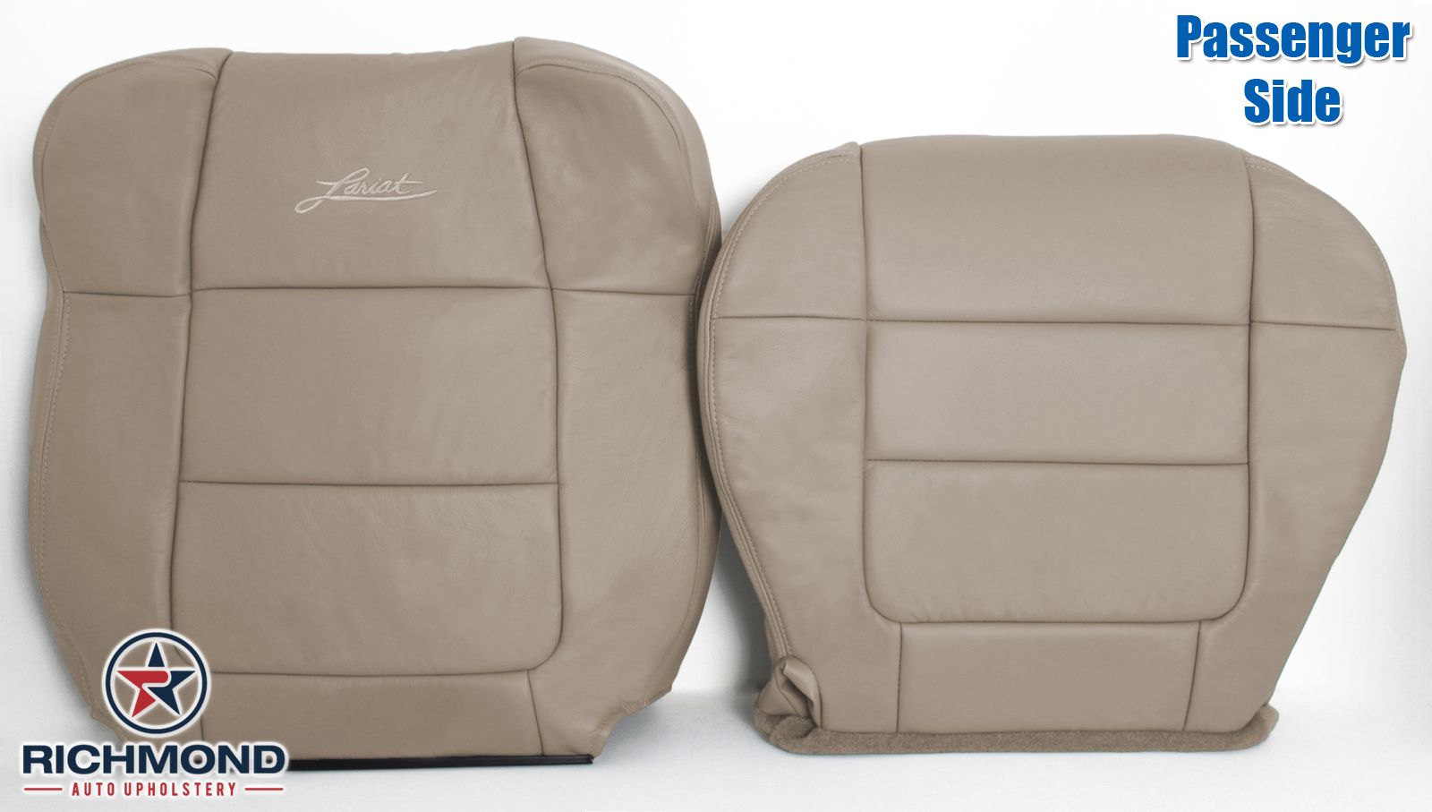 Driver Side Bottom Replacement Leather Seat Cover Tan 2005 Ford F150 Lariat