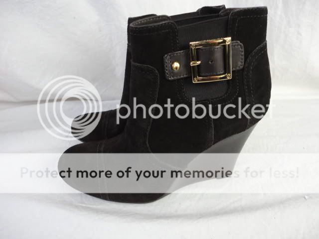 NEW TORY BURCH BLACK SUEDE WEDGE BOOTS SIZE 9/9.5  